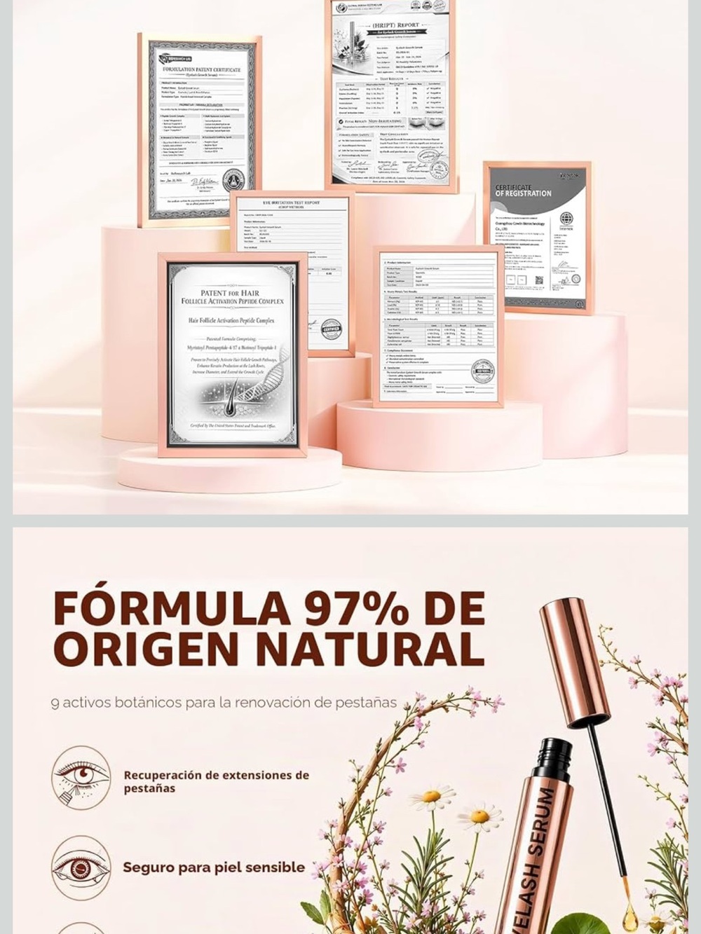Eyelash Serum - Rose Gold Lash Serum, Women Skincare